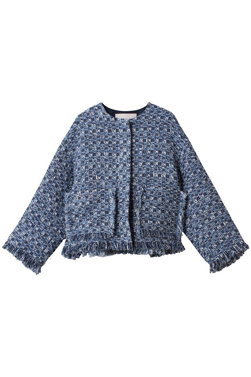 【デパリエ/DEPAREILLE】のデニムツイードジャケット 人気、トレンドファッション・服の通販 founy(ファニー) 　ファッション　Fashion　レディースファッション　Fashion for Women　アウター　Coat / Outerwear Collection　レディースジャケット・軽アウター　Jackets　オケージョン　Occasion Wear　ジャケット　Jacket, Outerwear　ツイード　Twill, Twill Weave　デニム　Denim, Jeans Material　トレンド　Trend, Trending Now　フリンジ　Fringe, Tassel　 other-1|ID: prp329100004910895 ipo3291000000036796905