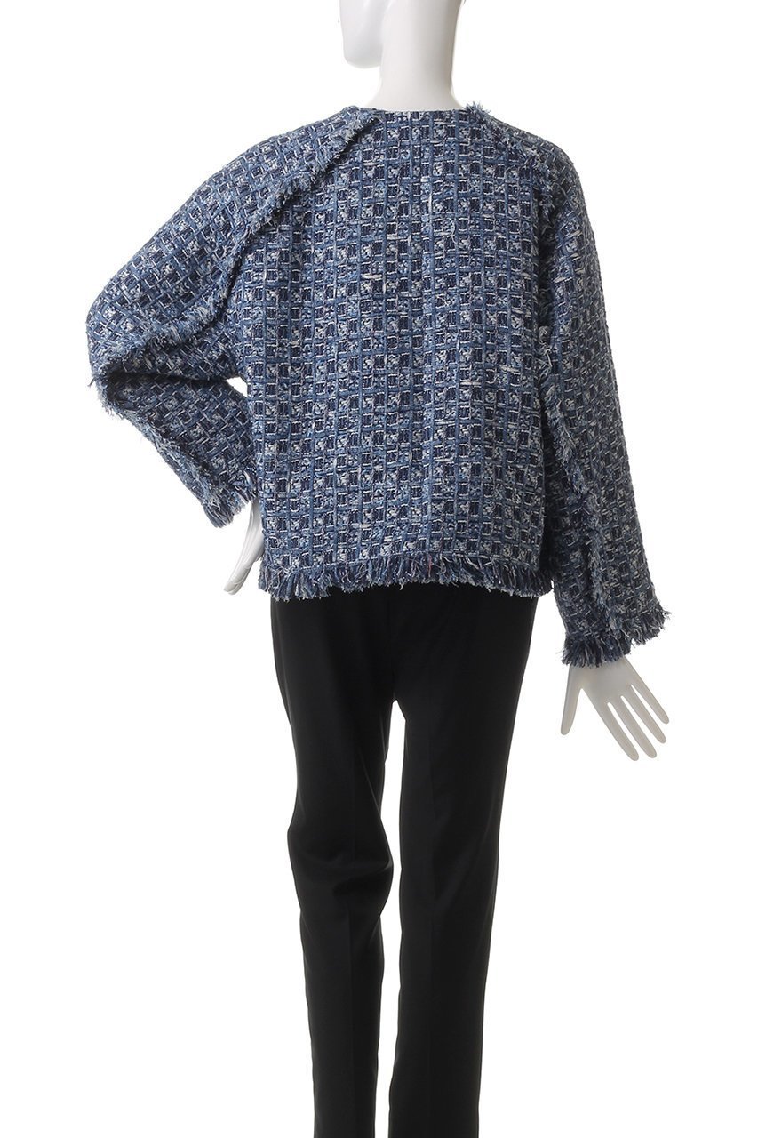 【デパリエ/DEPAREILLE】のデニムツイードジャケット 人気、トレンドファッション・服の通販 founy(ファニー) 　ファッション　Fashion　レディースファッション　Fashion for Women　アウター　Coat / Outerwear Collection　レディースジャケット・軽アウター　Jackets　オケージョン　Occasion Wear　ジャケット　Jacket, Outerwear　ツイード　Twill, Twill Weave　デニム　Denim, Jeans Material　トレンド　Trend, Trending Now　フリンジ　Fringe, Tassel　other-4|ID: prp329100004910895 ipo3291000000036796912