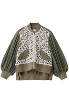 【ヒューエルミュージアム/hueLe Museum】の【STUMBLY】Lace Combi Sheer Sleeve MA-1 ホワイト|ID: prp329100004910910 ipo3291000000036797136