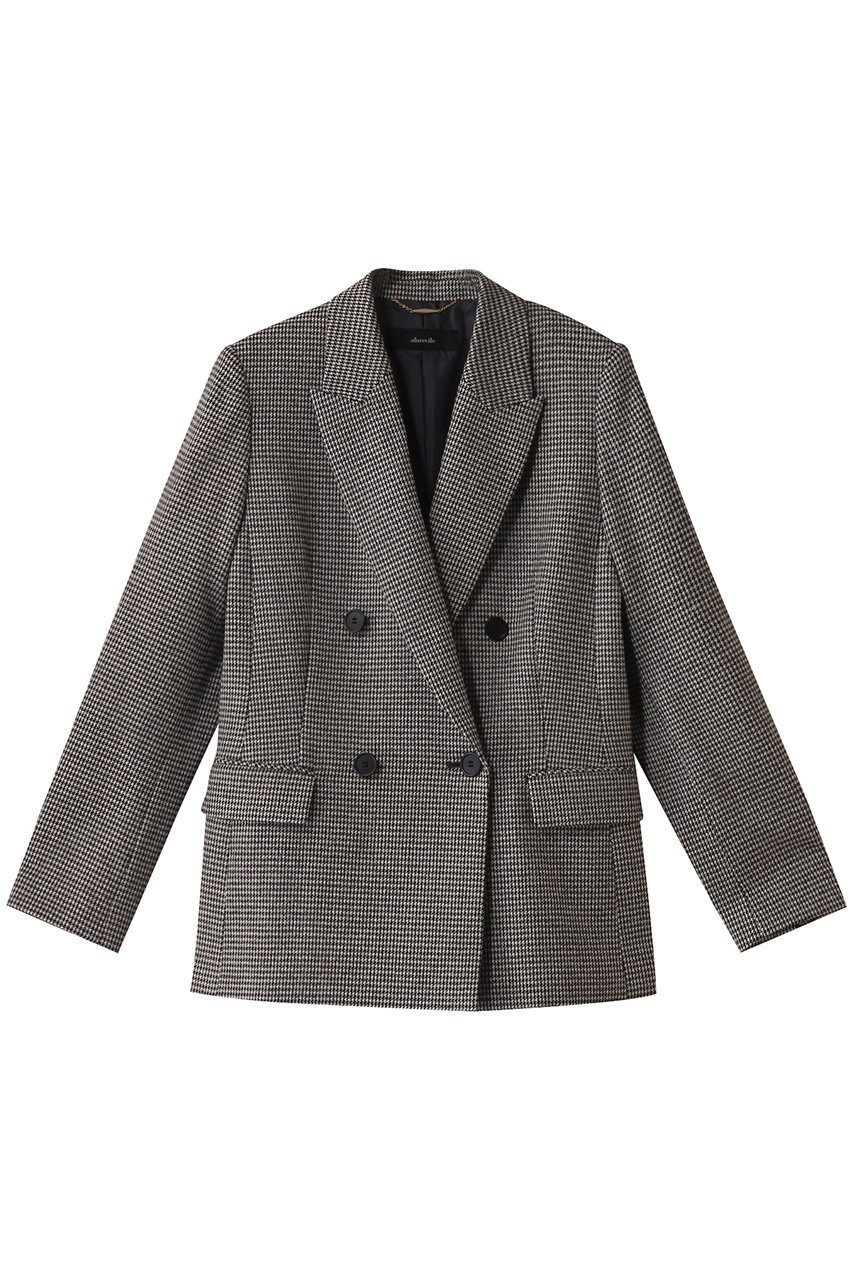 【アルアバイル/allureville】のWRガンクラブチェックダブルジャケット インテリア・キッズ・メンズ・レディースファッション・服の通販 founy(ファニー) 　ファッション　Fashion　レディースファッション　Fashion for Women　アウター　Coat / Outerwear Collection　レディースジャケット・軽アウター　Jackets　ジャケット　Jacket, Outerwear　ダブル　Double, Double-Breasted　フェミニン　Feminine, Girly　ブラック|ID: prp329100004910924 ipo3291000000036797421
