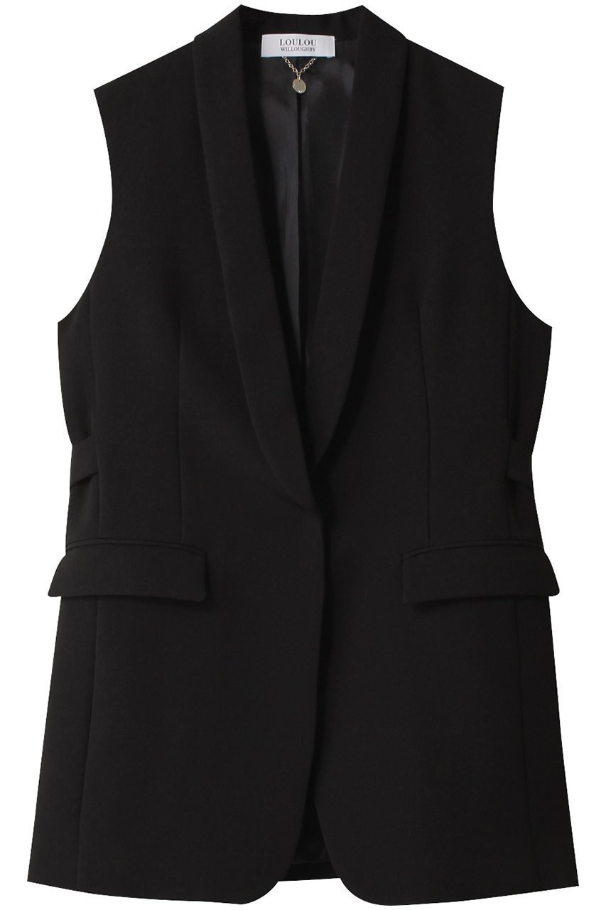 【アルアバイル/allureville】の【Loulou Willoughby】タキシードジレ インテリア・キッズ・メンズ・レディースファッション・服の通販 founy(ファニー) 　ファッション　Fashion　レディースファッション　Fashion for Women　アウター　Coat / Outerwear Collection　レディースジャケット・軽アウター　Jackets　ジャケット　Jacket, Outerwear　バランス　Balance, Style Balance　パーティ　Party, Party Style　パール　Pearl, Pearl Accent　ベスト　Vest, Waistcoat　ロング　Long, Long-Length　ワイド　Wide, Wide Fit　エレガント 上品　Elegant　ブラック|ID: prp329100004910935 ipo3291000000036797578