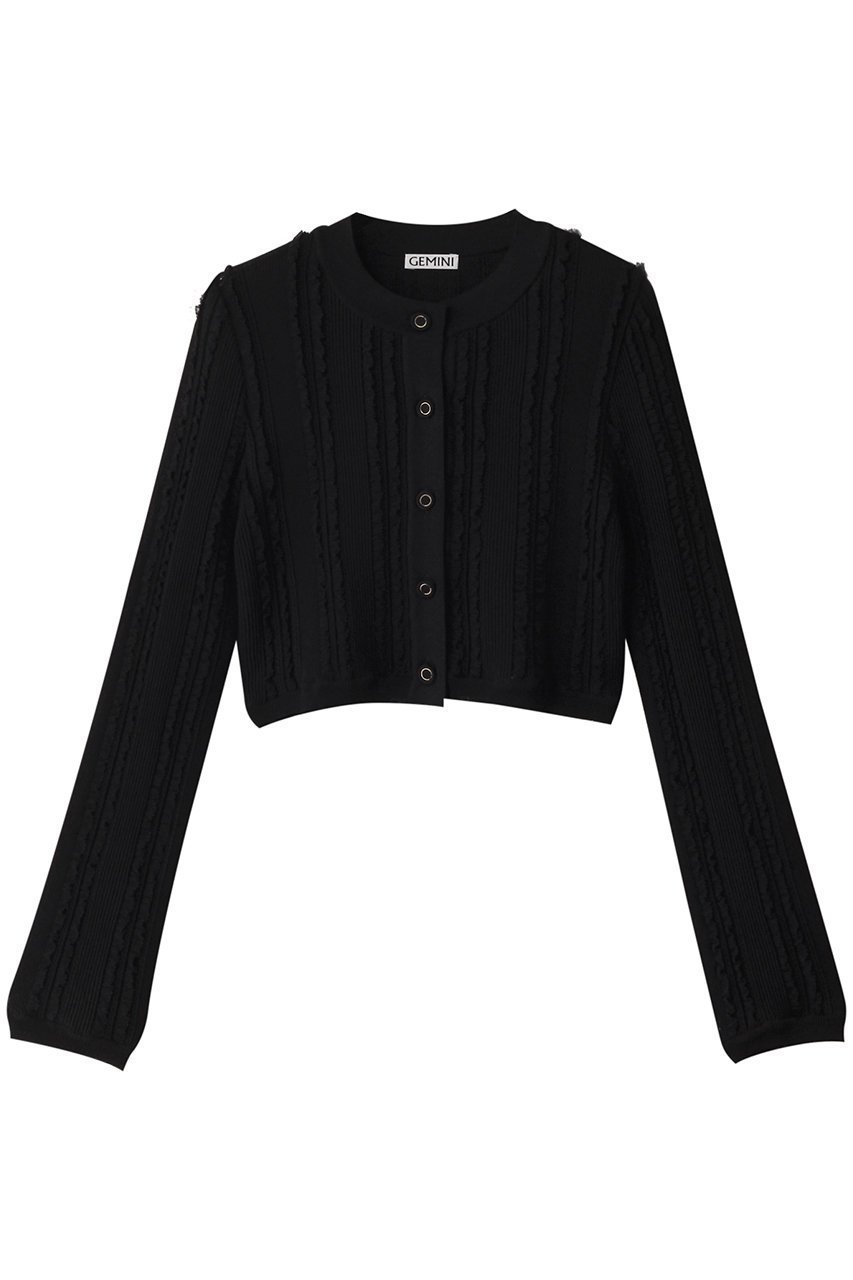 【ウィムガゼット/Whim Gazette】の【GEMINI】フリルカーディガン 人気、トレンドファッション・服の通販 founy(ファニー) 　ファッション　Fashion　レディースファッション　Fashion for Women　トップス・カットソー　Cut & Sew Tops　ニット　Knit Tops & Sweaters　カーディガン・羽織り　Layered Style Cardigans　カーディガン　Cardigan, Knitwear　コンパクト　Compact, Small Size　フォルム　Silhouette, Form　フリル　Frill, Ruffle　 other-1|ID: prp329100004910956 ipo3291000000036798033