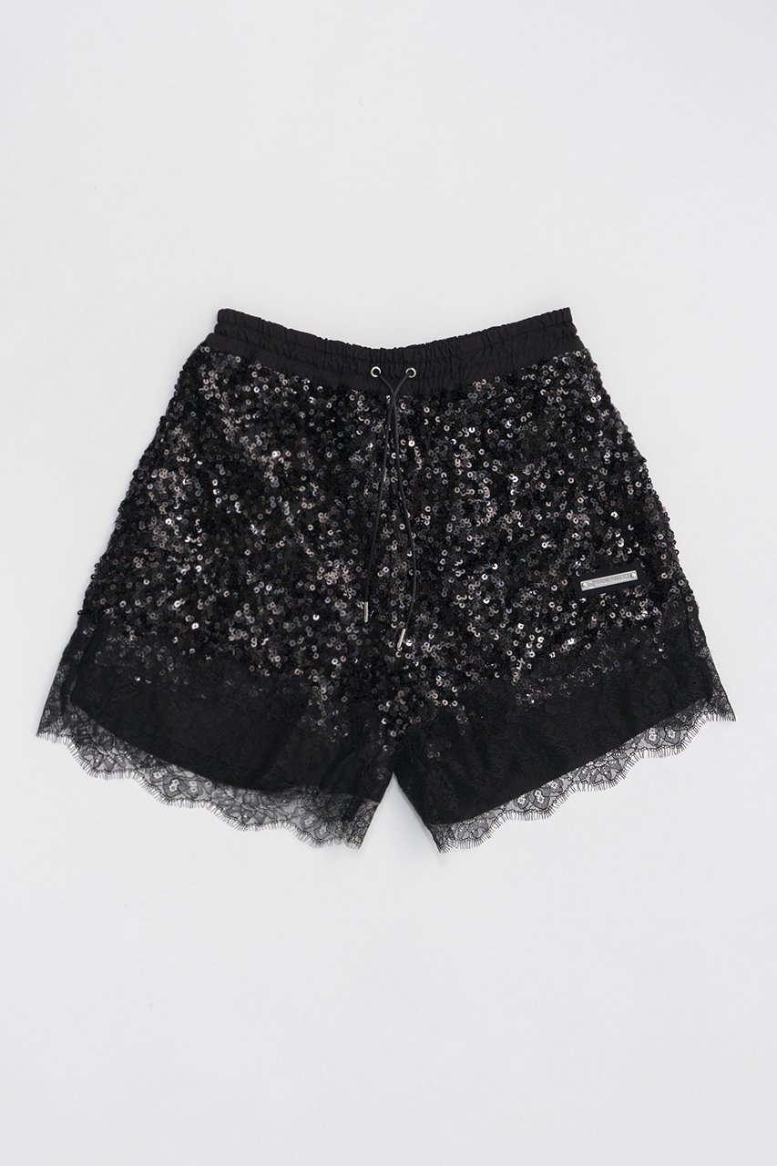 【プランク プロジェクト/PRANK PROJECT】のスパンコールレースショートパンツ / Spangle Lace Short Pants 人気、トレンドファッション・服の通販 founy(ファニー) ファッション Fashion レディースファッション Fashion for Women パンツ Pants & Trousers ショートパンツ・ハーフパンツ High-Waisted & Relaxed Shorts コンビ Combo, Combination Style ショート Short, Short Length スカラップ Scallop, Scalloped Edge スパンコール Sequins, Sequin Embellishment ランダム Random, Irregular レース Lace, Lace Fabric other-1|ID: prp329100004910981 ipo3291000000036798508
