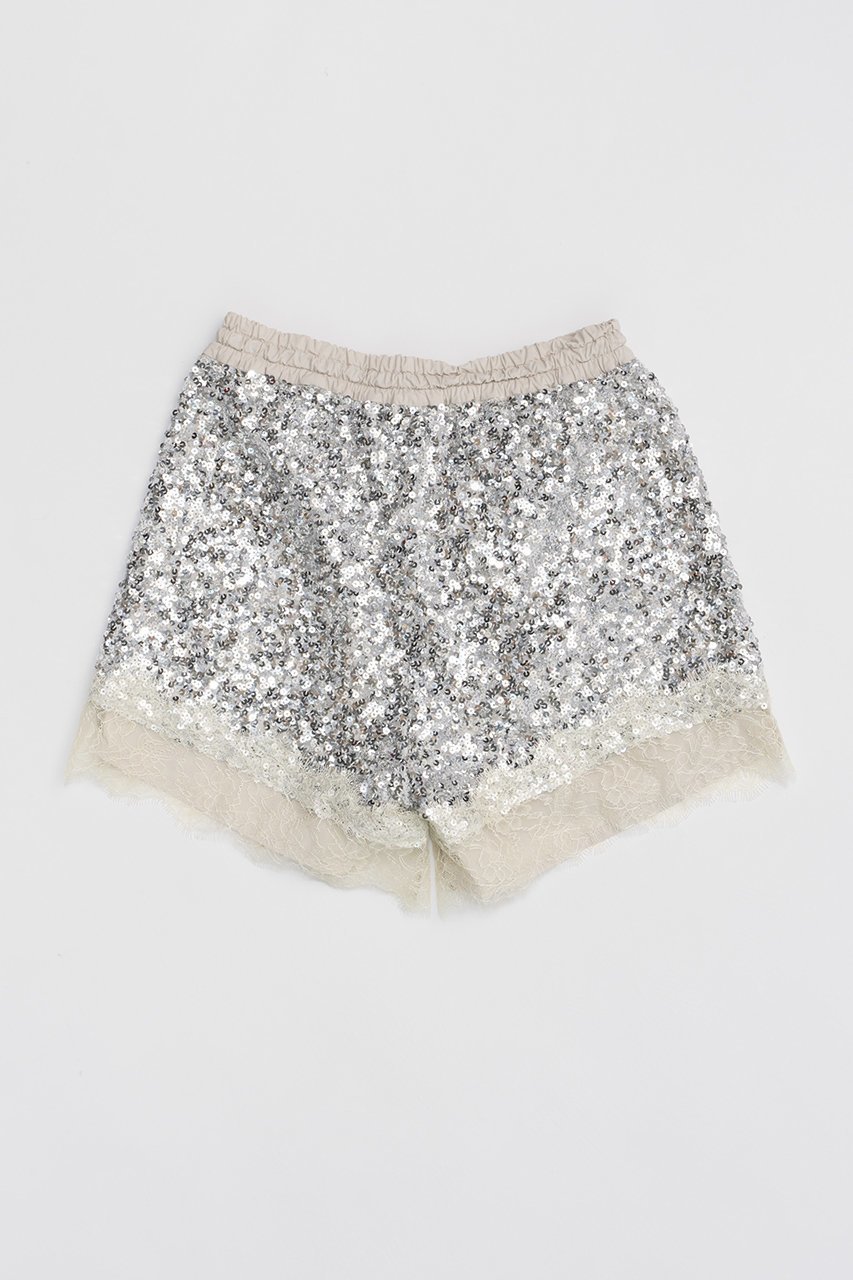 【プランク プロジェクト/PRANK PROJECT】のスパンコールレースショートパンツ / Spangle Lace Short Pants 人気、トレンドファッション・服の通販 founy(ファニー) ファッション Fashion レディースファッション Fashion for Women パンツ Pants & Trousers ショートパンツ・ハーフパンツ High-Waisted & Relaxed Shorts コンビ Combo, Combination Style ショート Short, Short Length スカラップ Scallop, Scalloped Edge スパンコール Sequins, Sequin Embellishment ランダム Random, Irregular レース Lace, Lace Fabric other-3|ID: prp329100004910981 ipo3291000000036798515