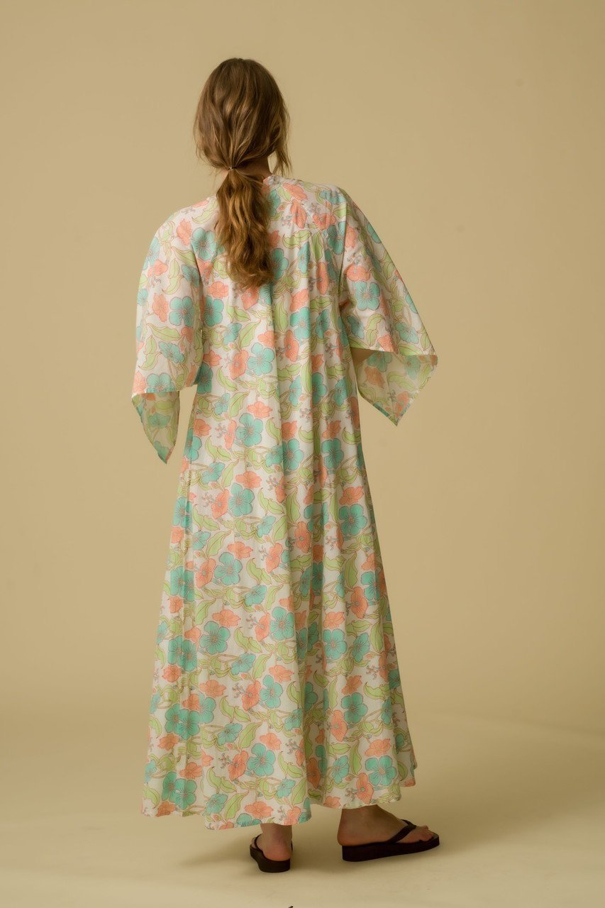 【エスゼット ブロックプリント/SZ Blockprints】のARTEMISIA DRESS FLOWER POWER フレアスリーブドレス 人気、トレンドファッション・服の通販 founy(ファニー) 　ファッション　Fashion　レディースファッション　Fashion for Women　ワンピース　Dresses　フォーマル・パーティードレス・結婚式用ドレス　Elegant & Casual Dresses　チュニック　Tunic Tops & Dresses　エレガント 上品　Elegant　スリーブ　Sleeve, Long Sleeve / Short Sleeve　チュニック　Tunic, Long Top　ドレス　Dress, One-Piece　パーティ　Party, Party Style　フラワー　Flower, Floral　フレア　Flare, Flared　プリント　Print, Printed Pattern　軽量　Lightweight, Ultra Light　other-8|ID: prp329100004911024 ipo3291000000036799314