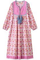 【エスゼット ブロックプリント/SZ Blockprints】のKITTY DRESS ESSA タッセル付きコットンドレス ピンク|ID: prp329100004911025 ipo3291000000036799319