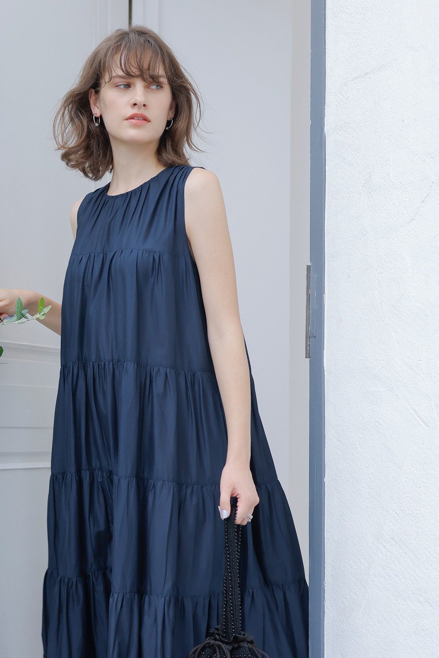 【マーレット/MERLETTE】の【日本限定】CARON クルーネックアンクル丈ティアードドレス 人気、トレンドファッション・服の通販 founy(ファニー) 　ファッション　Fashion　レディースファッション　Fashion for Women　ワンピース　Dresses　フォーマル・パーティードレス・結婚式用ドレス　Elegant & Casual Dresses　チュニック　Tunic Tops & Dresses　インナー　Innerwear　カットソー　Cut and Sewn Top　タートルネック　Turtleneck, High Neck　チュニック　Tunic, Long Top　ドレス　Dress, One-Piece　マキシ　Maxi, Full Length　エレガント 上品　Elegant　人気　Popular, Best Seller　other-6|ID: prp329100004911026 ipo3291000000036799347