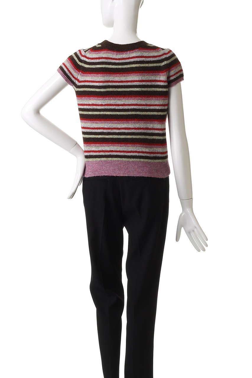 【メゾンスペシャル/MAISON SPECIAL】のMulti Border Cap Sleeve Knit Tops/マルチボーダーキャップスリーブニットトップス 人気、トレンドファッション・服の通販 founy(ファニー) 　ファッション　Fashion　レディースファッション　Fashion for Women　トップス・カットソー　Cut & Sew Tops　ニット　Knit Tops & Sweaters　カジュアルプルオーバー・ニットトップス　Pullovers & Knit Tops / Casual Pullovers　キャップ　Cap, Baseball Cap　コンパクト　Compact, Small Size　スリーブ　Sleeve, Long Sleeve / Short Sleeve　バランス　Balance, Style Balance　パターン　Pattern, Design Print　ベーシック　Basic, Essential　ボーダー　Border, Stripe　畦　Ribbed Knit　秋　Autumn　other-4|ID: prp329100004911061 ipo3291000000036799815