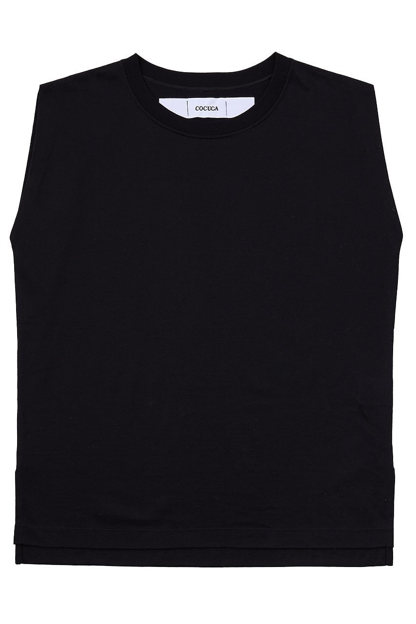 【ザ ストア バイ シー/THE STORE by C】の【COCUCA】ノースリーブプルオーバー インテリア・キッズ・メンズ・レディースファッション・服の通販 founy(ファニー) ファッション Fashion レディースファッション Fashion for Women トップス・カットソー Cut & Sew Tops キャミソール&ノースリーブ Camisoles & Sleeveless Tops シャツ・ブラウス・オフィスカジュアル Elegant Blouses & Button-Ups ロングTシャツ・Tシャツ Longline T-Shirts & Tees カジュアルプルオーバー・ニットトップス Pullovers & Knit Tops / Casual Pullovers カットソー・ベーシックTシャツ Cut-and-Sewn Tops / Stretch Tees & Basics インナー Innerwear ショート Short, Short Length ジャケット Jacket, Outerwear スリーブ Sleeve, Long Sleeve / Short Sleeve ノースリーブ Sleeveless, No-Sleeve フレンチ French, French Style 夏 Summer 定番 Standard, Basic Item 秋 Autumn ブラック|ID: prp329100004911063 ipo3291000000036799847