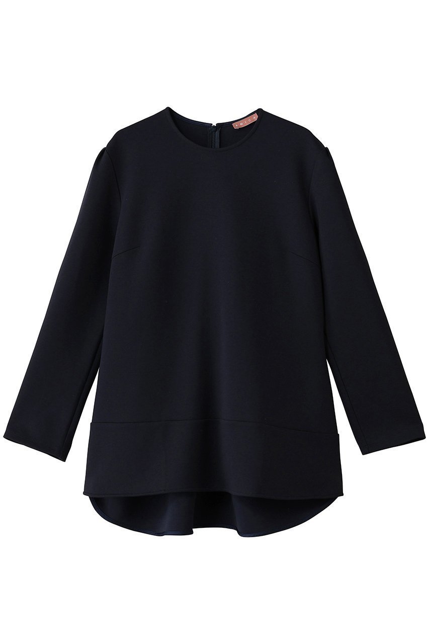 【アミカ/AMICA】のレディートップ インテリア・キッズ・メンズ・レディースファッション・服の通販 founy(ファニー) 　ファッション　Fashion　レディースファッション　Fashion for Women　トップス・カットソー　Cut & Sew Tops　シャツ・ブラウス・オフィスカジュアル　Elegant Blouses & Button-Ups　ロングTシャツ・Tシャツ　Longline T-Shirts & Tees　カットソー・ベーシックTシャツ　Cut-and-Sewn Tops / Stretch Tees & Basics　インナー　Innerwear　シェイプ　Shape, Slim Fit　スリーブ　Sleeve, Long Sleeve / Short Sleeve　パターン　Pattern, Design Print　ロング　Long, Long-Length　切替　Switching, Contrast Panel　定番　Standard, Basic Item　長袖　Long Sleeve, Full Sleeve　ネイビー|ID: prp329100004911113 ipo3291000000036800431