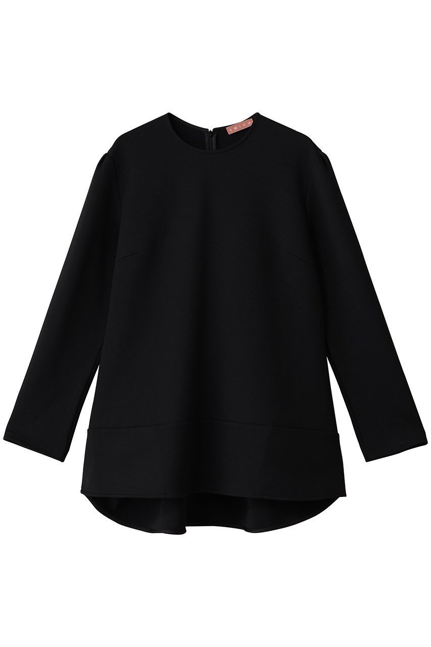 【アミカ/AMICA】のレディートップ インテリア・キッズ・メンズ・レディースファッション・服の通販 founy(ファニー) 　ファッション　Fashion　レディースファッション　Fashion for Women　トップス・カットソー　Cut & Sew Tops　シャツ・ブラウス・オフィスカジュアル　Elegant Blouses & Button-Ups　ロングTシャツ・Tシャツ　Longline T-Shirts & Tees　カットソー・ベーシックTシャツ　Cut-and-Sewn Tops / Stretch Tees & Basics　インナー　Innerwear　シェイプ　Shape, Slim Fit　スリーブ　Sleeve, Long Sleeve / Short Sleeve　パターン　Pattern, Design Print　ロング　Long, Long-Length　切替　Switching, Contrast Panel　定番　Standard, Basic Item　長袖　Long Sleeve, Full Sleeve　ブラック|ID: prp329100004911113 ipo3291000000036800433