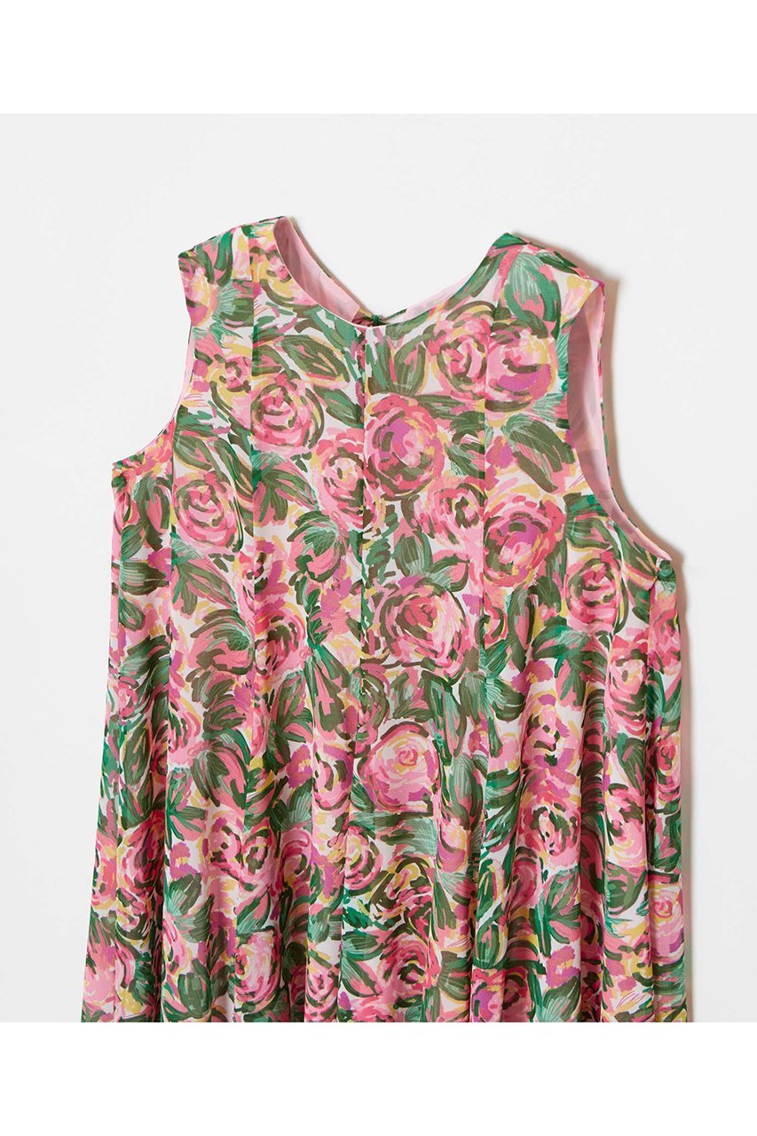 【アルアバイル/allureville】の【LOULOU WILLOUGHBY】SPRINTEXフラワープリントノースリワンピース 人気、トレンドファッション・服の通販 founy(ファニー) 　ファッション　Fashion　レディースファッション　Fashion for Women　ワンピース　Dresses　チュニック　Tunic Tops & Dresses　イタリア　Italy　シフォン　Chiffon, Lightweight Fabric　ジョーゼット　Georgette, Semi-Sheer Fabric　チュニック　Tunic, Long Top　トレンド　Trend, Trending Now　フラワー　Flower, Floral　モチーフ　Motif, Design Theme　other-3|ID: prp329100004911127 ipo3291000000036800634