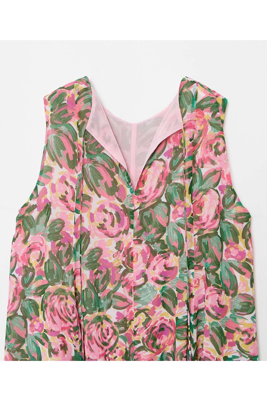 【アルアバイル/allureville】の【LOULOU WILLOUGHBY】SPRINTEXフラワープリントノースリワンピース 人気、トレンドファッション・服の通販 founy(ファニー) 　ファッション　Fashion　レディースファッション　Fashion for Women　ワンピース　Dresses　チュニック　Tunic Tops & Dresses　イタリア　Italy　シフォン　Chiffon, Lightweight Fabric　ジョーゼット　Georgette, Semi-Sheer Fabric　チュニック　Tunic, Long Top　トレンド　Trend, Trending Now　フラワー　Flower, Floral　モチーフ　Motif, Design Theme　other-5|ID: prp329100004911127 ipo3291000000036800637