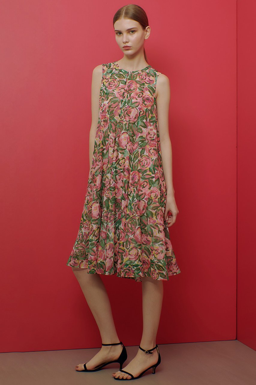 【アルアバイル/allureville】の【LOULOU WILLOUGHBY】SPRINTEXフラワープリントノースリワンピース 人気、トレンドファッション・服の通販 founy(ファニー) 　ファッション　Fashion　レディースファッション　Fashion for Women　ワンピース　Dresses　チュニック　Tunic Tops & Dresses　イタリア　Italy　シフォン　Chiffon, Lightweight Fabric　ジョーゼット　Georgette, Semi-Sheer Fabric　チュニック　Tunic, Long Top　トレンド　Trend, Trending Now　フラワー　Flower, Floral　モチーフ　Motif, Design Theme　other-8|ID: prp329100004911127 ipo3291000000036800644