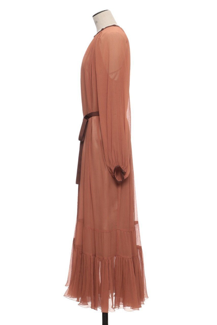 【オブリオ/AUBRIOT】のシルククレープ ワンピース 人気、トレンドファッション・服の通販 founy(ファニー) 　ファッション　Fashion　レディースファッション　Fashion for Women　ワンピース　Dresses　チュニック　Tunic Tops & Dresses　エアリー　Airy Texture　エレガント 上品　Elegant　ギャザー　Gathered, Ruffled　シルク　Silk, 100% Silk　チュニック　Tunic, Long Top　ドレス　Dress, One-Piece　ドレープ　Drape, Draping Fabric　リボン　Ribbon, Bow　ロマンティック　Romantic, Feminine Style　ロング　Long, Long-Length　other-2|ID: prp329100004911249 ipo3291000000036802224