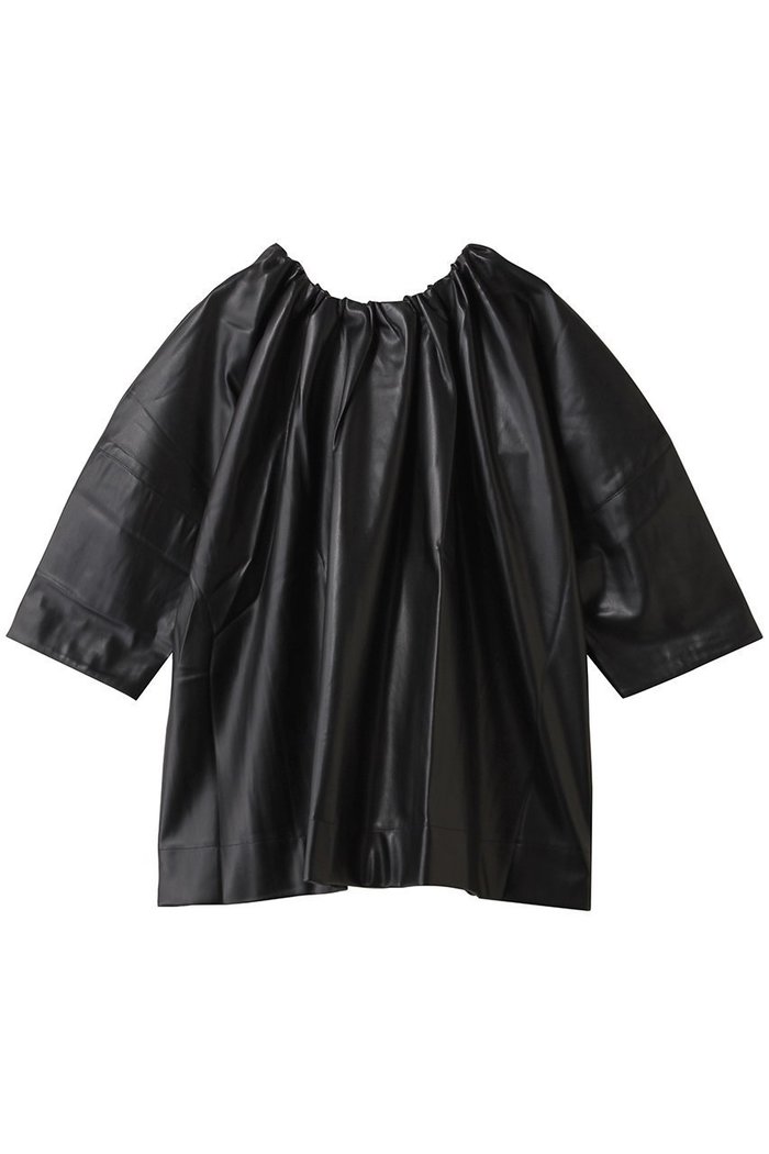 【フォーラム/FOURAM】のFAUX LEATHER SMOCK インテリア・キッズ・メンズ・レディースファッション・服の通販 founy(ファウニー) https://founy.com/ ファッション Fashion レディースファッション Fashion for Women ワンピース Dresses チュニック Tunic Tops & Dresses インナー Innerwear ギャザー Gathered, Ruffled チュニック Tunic, Long Top |ID: prp329100004911295 ipo3291000000036802865