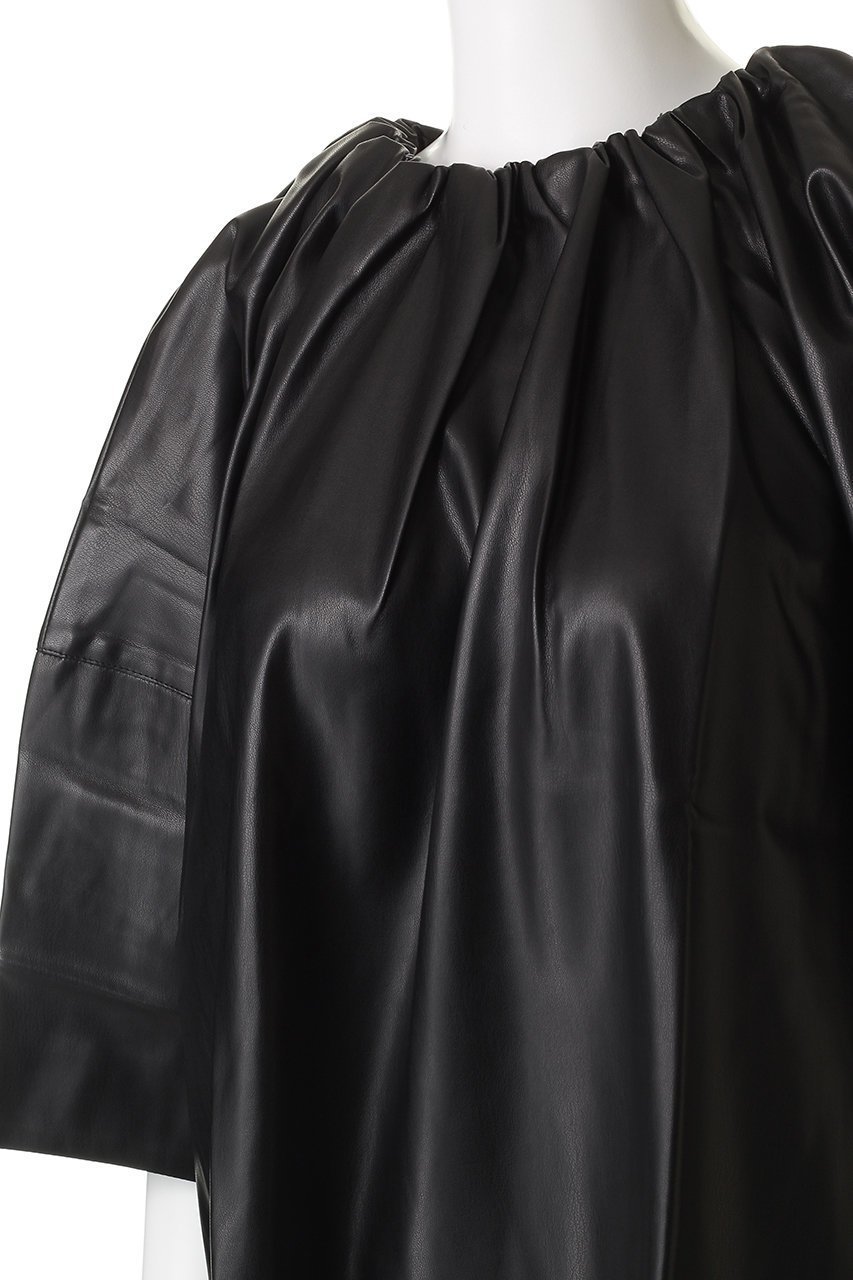 【フォーラム/FOURAM】のFAUX LEATHER SMOCK 人気、トレンドファッション・服の通販 founy(ファニー) ファッション Fashion レディースファッション Fashion for Women ワンピース Dresses チュニック Tunic Tops & Dresses インナー Innerwear ギャザー Gathered, Ruffled チュニック Tunic, Long Top other-5|ID: prp329100004911295 ipo3291000000036802874