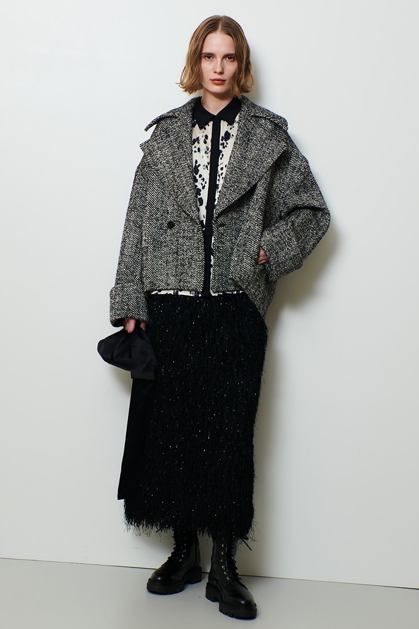 【アルアバイル/allureville】のフェザーナロースカート 人気、トレンドファッション・服の通販 founy(ファニー) 　ファッション　Fashion　レディースファッション　Fashion for Women　スカート　Skirts　ロングスカート　Long Skirts / Maxi & Midi Skirts　おすすめ　Recommended / Our Picks　シンプル　Simple, Minimal　ジャケット　Jacket, Outerwear　セットアップ　Set-Up, Coordinated Outfit　パーティ　Party, Party Style　ビスチェ　Bustier, Corset Top　ロング　Long, Long-Length　other-7|ID: prp329100004911319 ipo3291000000036803200