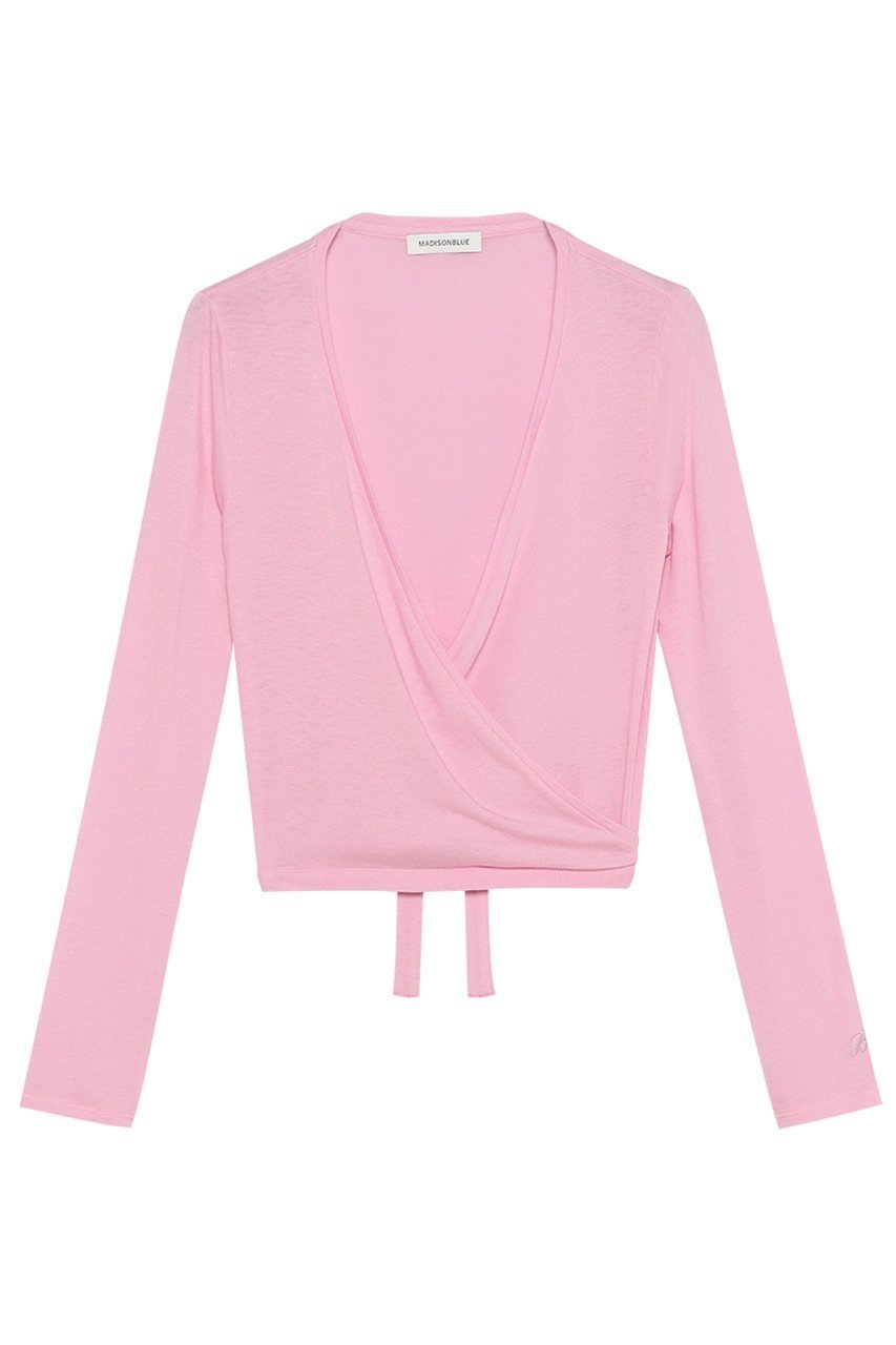 【マディソンブルー/MADISONBLUE】のCACHE-COEUR TEE カシュクールTシャツ インテリア・キッズ・メンズ・レディースファッション・服の通販 founy(ファニー) ファッション Fashion レディースファッション Fashion for Women トップス・カットソー Cut & Sew Tops カーディガン・羽織り Layered Style Cardigans シャツ・ブラウス・オフィスカジュアル Elegant Blouses & Button-Ups ロングTシャツ・Tシャツ Longline T-Shirts & Tees カットソー・ベーシックTシャツ Cut-and-Sewn Tops / Stretch Tees & Basics おすすめ Recommended / Our Picks なめらか Smooth, Silky Texture カシュクール Wrap Design カラフル Colorful Design カーディガン Cardigan, Knitwear シルク Silk, 100% Silk フィット Fit, Slim Fit フォルム Silhouette, Form 半袖 Short Sleeve, Half Sleeve ピンク|ID: prp329100004911417 ipo3291000000036804067