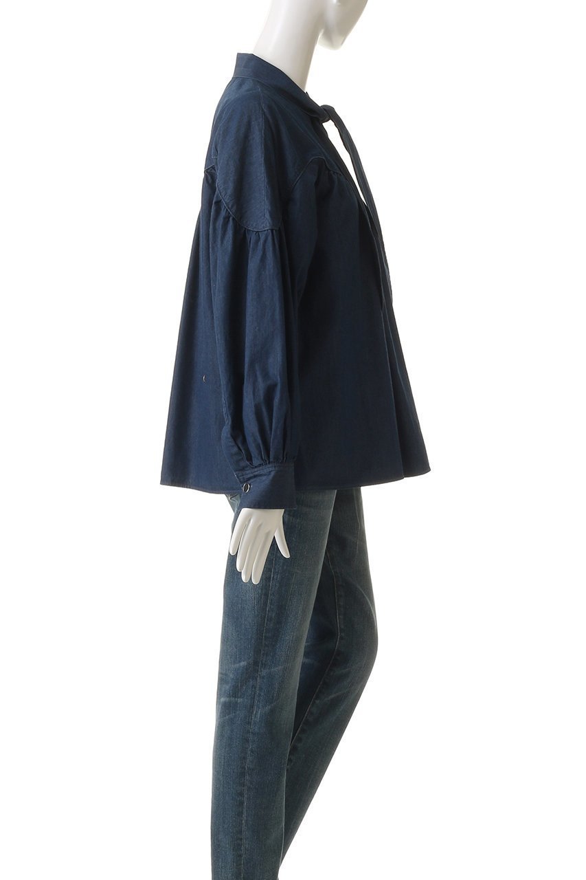 【ミュベール/MUVEIL】のボータイチュニックブラウス 人気、トレンドファッション・服の通販 founy(ファニー) ファッション Fashion レディースファッション Fashion for Women トップス・カットソー Cut & Sew Tops シャツ・ブラウス・オフィスカジュアル Elegant Blouses & Button-Ups エレガント 上品 Elegant シンプル Simple, Minimal スリーブ Sleeve, Long Sleeve / Short Sleeve ダンガリー Dungaree, Chambray チュニック Tunic, Long Top バルーン Balloon, Balloon Silhouette ロング Long, Long-Length 再入荷 Restock / Back in Stock other-3|ID: prp329100004911508 ipo3291000000036804985