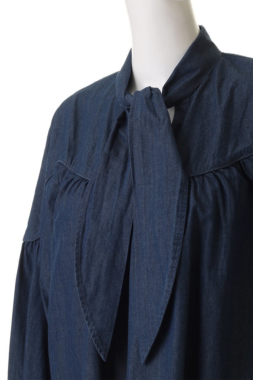 【ミュベール/MUVEIL】のボータイチュニックブラウス 人気、トレンドファッション・服の通販 founy(ファニー) ファッション Fashion レディースファッション Fashion for Women トップス・カットソー Cut & Sew Tops シャツ・ブラウス・オフィスカジュアル Elegant Blouses & Button-Ups エレガント 上品 Elegant シンプル Simple, Minimal スリーブ Sleeve, Long Sleeve / Short Sleeve ダンガリー Dungaree, Chambray チュニック Tunic, Long Top バルーン Balloon, Balloon Silhouette ロング Long, Long-Length 再入荷 Restock / Back in Stock other-5|ID: prp329100004911508 ipo3291000000036804989