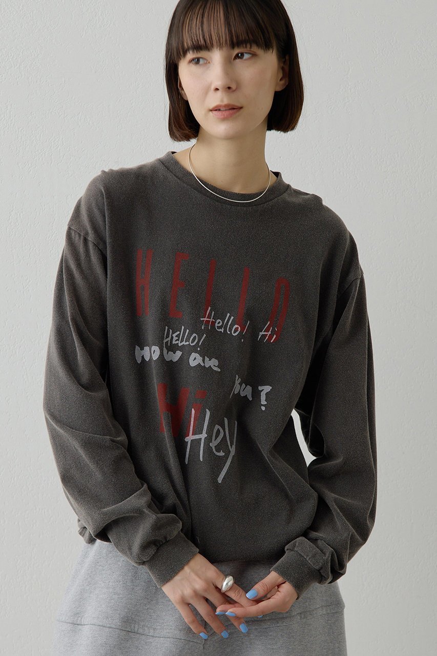 【ウィムガゼット/Whim Gazette】のロゴロングスリーブTシャツ インテリア・キッズ・メンズ・レディースファッション・服の通販 founy(ファニー) ファッション Fashion レディースファッション Fashion for Women トップス・カットソー Cut & Sew Tops シャツ・ブラウス・オフィスカジュアル Elegant Blouses & Button-Ups ロングTシャツ・Tシャツ Longline T-Shirts & Tees カットソー・ベーシックTシャツ Cut-and-Sewn Tops / Stretch Tees & Basics カットソー Cut and Sewn Top スリーブ Sleeve, Long Sleeve / Short Sleeve プリント Print, Printed Pattern ベーシック Basic, Essential ロング Long, Long-Length チャコールグレー|ID: prp329100004911519 ipo3291000000036805069