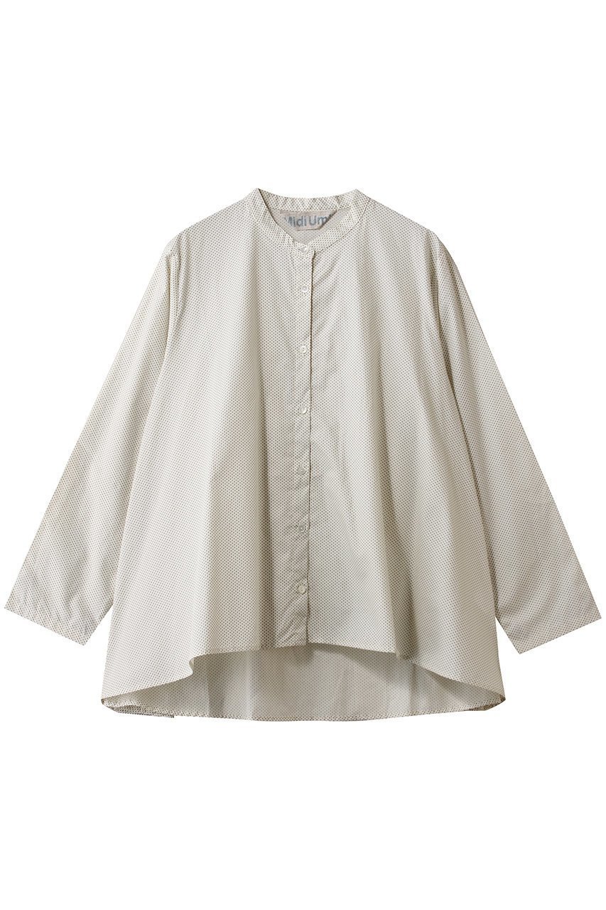 【ミディウミ/MidiUmi】のdots shirt シャツ インテリア・キッズ・メンズ・レディースファッション・服の通販 founy(ファニー) 　ファッション　Fashion　レディースファッション　Fashion for Women　トップス・カットソー　Cut & Sew Tops　シャツ・ブラウス・オフィスカジュアル　Elegant Blouses & Button-Ups　スリーブ　Sleeve, Long Sleeve / Short Sleeve　ドット　Polka Dot, Dot Pattern　フレア　Flare, Flared　ブロード　Broadcloth, Fine Cotton　ロング　Long, Long-Length　エレガント 上品　Elegant　ivory|ID: prp329100004911569 ipo3291000000036805590