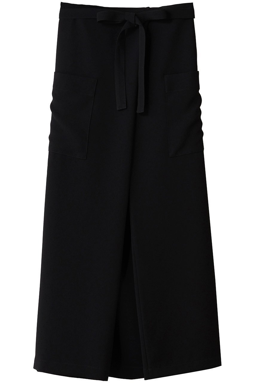 【コグ ザビッグスモーク/COGTHEBIGSMOKE】の64 MINA DOUBLE WRAP SKIRT インテリア・キッズ・メンズ・レディースファッション・服の通販 founy(ファニー) 　ファッション　Fashion　レディースファッション　Fashion for Women　スカート　Skirts　ロングスカート　Long Skirts / Maxi & Midi Skirts　エレガント 上品　Elegant　コンパクト　Compact, Small Size　吸水　Absorbent, Quick-Dry　ジョーゼット　Georgette, Semi-Sheer Fabric　パッチ　Patch, Appliqué　プリーツ　Pleats, Pleated　ペンシル　Pencil, Pencil Skirt　ポケット　Pocket, Pocket Detail　ラップ　Wrap, Wrap Design　ロング　Long, Long-Length　旅行　Travel　新作・新入荷　New Arrivals / New In　ブラック|ID: prp329100004911578 ipo3291000000036805701