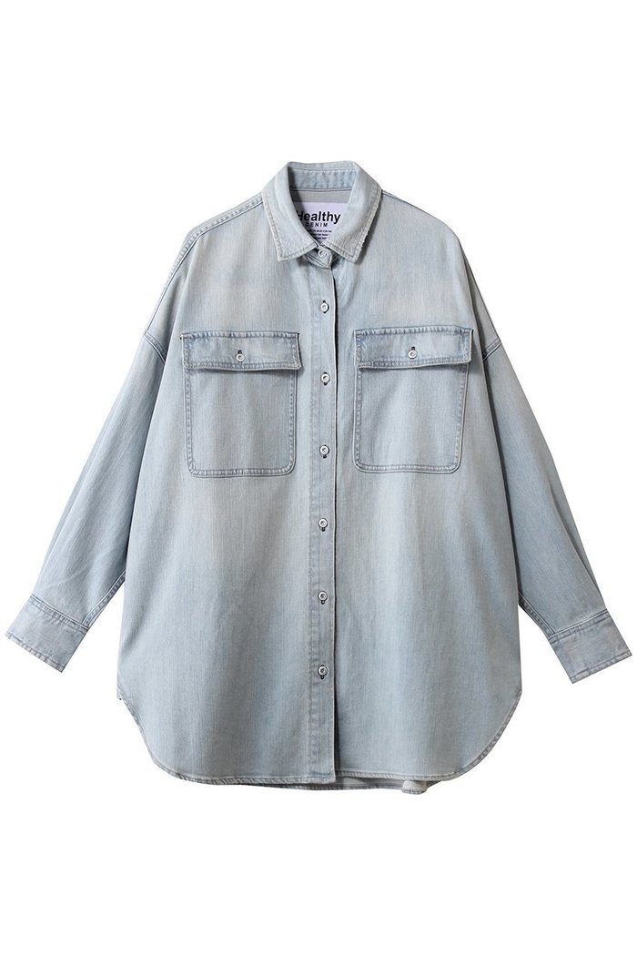 【ヘルシーデニム/Healthy Denim】のAlmond スーパービッグデニムシャツ インテリア・キッズ・メンズ・レディースファッション・服の通販 founy(ファウニー) https://founy.com/ ファッション Fashion レディースファッション Fashion for Women トップス・カットソー Cut & Sew Tops シャツ・ブラウス・オフィスカジュアル Elegant Blouses & Button-Ups スリーブ Sleeve, Long Sleeve / Short Sleeve ダメージ Distressed, Destroyed チュニック Tunic, Long Top デニム Denim, Jeans Material ロング Long, Long-Length |ID: prp329100004911584 ipo3291000000036805784