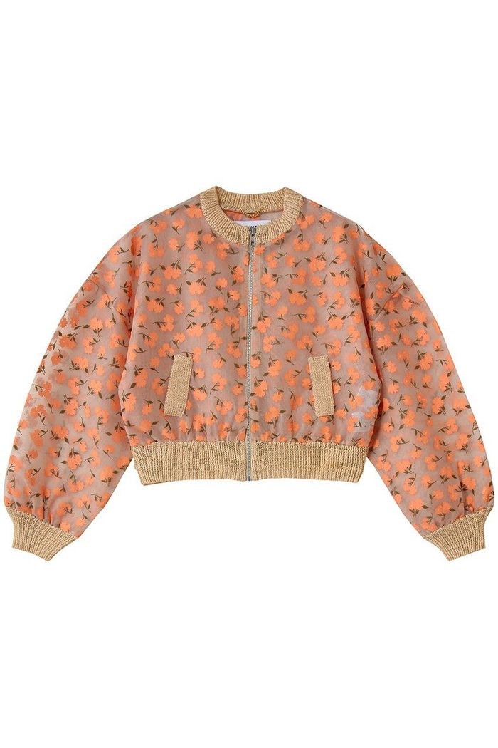 【ミュベール/MUVEIL】のフラワーフロッキープリントジップジャケット インテリア・キッズ・メンズ・レディースファッション・服の通販 founy(ファニー) https://founy.com/ ファッション Fashion レディースファッション Fashion for Women アウター Coat / Outerwear Collection レディースジャケット・軽アウター Jackets ブルゾンジャケット・スポーティアウター Blouson Jackets おすすめ Recommended / Our Picks オーガンジー Organza Fabric コンパクト Compact, Small Size ジャケット Jacket, Outerwear ブルゾン Blouson, Bomber Jacket ボトム Bottoms, Lower Wear ポケット Pocket, Pocket Detail エレガント 上品 Elegant |ID: prp329100004911755 ipo3291000000036807259