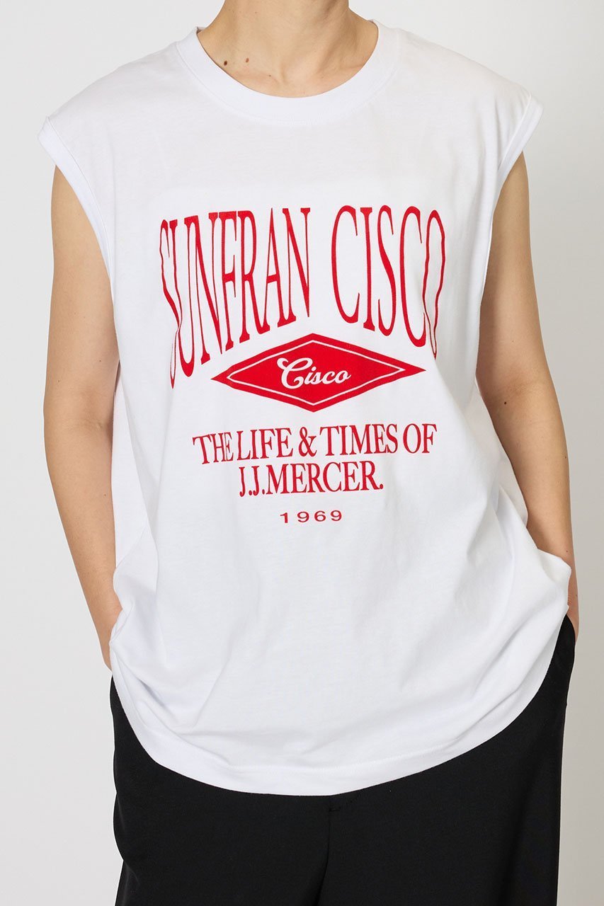 【ブリル/BRILL】のJ.J. mercerノースリーブ 人気、トレンドファッション・服の通販 founy(ファニー) 　ファッション　Fashion　レディースファッション　Fashion for Women　トップス・カットソー　Cut & Sew Tops　キャミソール&ノースリーブ　Camisoles & Sleeveless Tops　シャツ・ブラウス・オフィスカジュアル　Elegant Blouses & Button-Ups　ロングTシャツ・Tシャツ　Longline T-Shirts & Tees　カットソー・ベーシックTシャツ　Cut-and-Sewn Tops / Stretch Tees & Basics　インナー　Innerwear　キャミソール　Camisole, Spaghetti Strap Top　タンク　Tank Top, Sleeveless Top　ノースリーブ　Sleeveless, No-Sleeve　プリント　Print, Printed Pattern　ヴィンテージ　Vintage Style　other-7|ID: prp329100004911807 ipo3291000000036807795