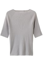 【エブール/ebure】のハイゲージファインリブ 5分袖ニットプルオーバー ライトグレー|ID: prp329100004911865 ipo3291000000036808230