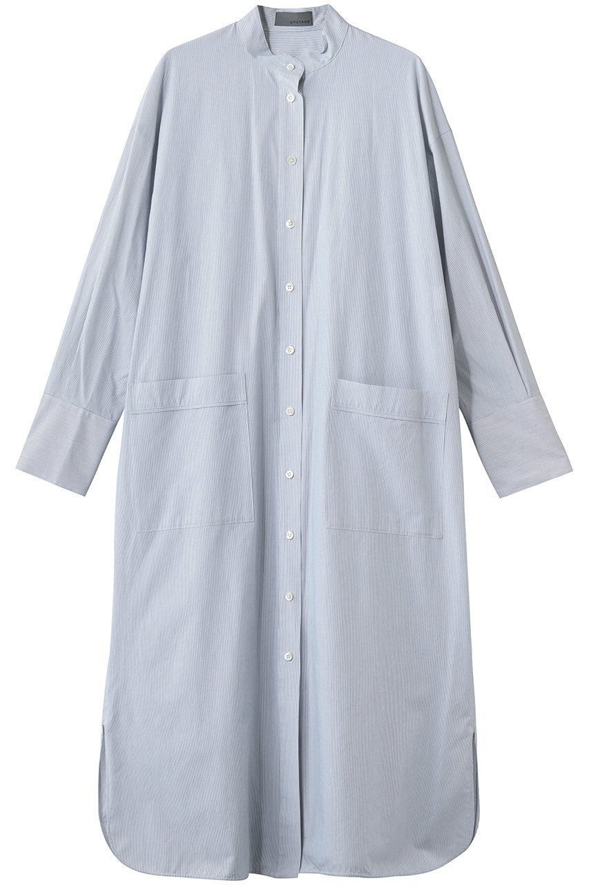 【アンクレイヴ/uncrave】のコットンクロスストライプ シャツワンピース インテリア・キッズ・メンズ・レディースファッション・服の通販 founy(ファニー) ファッション Fashion レディースファッション Fashion for Women ワンピース Dresses シャツワンピース / 1枚で着映えコーデ Shirt Dresses チュニック Tunic Tops & Dresses おすすめ Recommended / Our Picks ストライプ Stripe, Striped Pattern ストレート Straight, Straight Cut スリット Slit, Slit Detail チュニック Tunic, Long Top ドレス Dress, One-Piece ロング Long, Long-Length 無地 Plain, Solid Color ネイビーストライプ|ID: prp329100004911911 ipo3291000000036808567