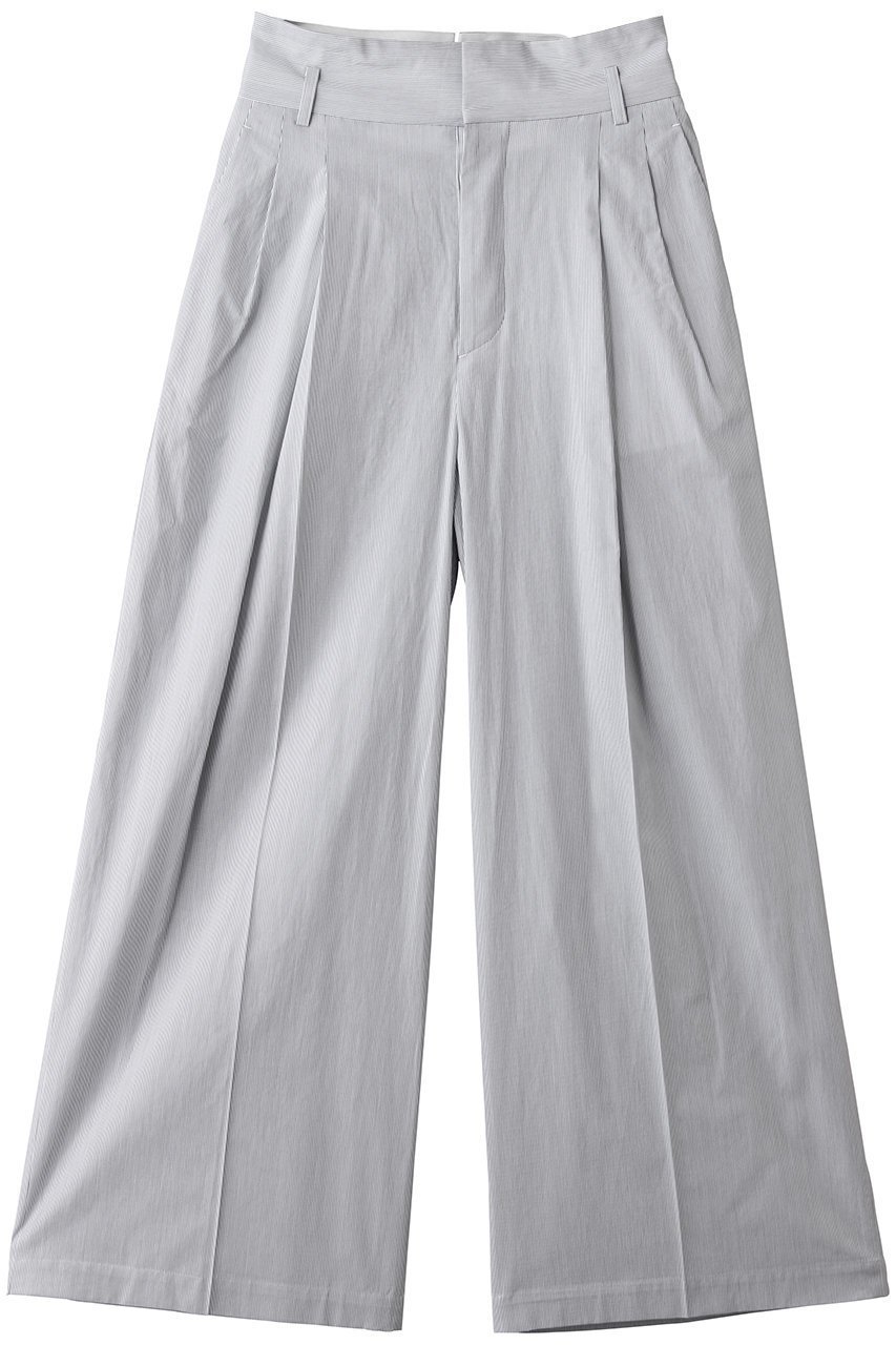 【アンクレイヴ/uncrave】のコットンクロスストライプ ワイドトラウザー インテリア・キッズ・メンズ・レディースファッション・服の通販 founy(ファニー) 　ファッション　Fashion　レディースファッション　Fashion for Women　パンツ　Pants & Trousers　ストライプ　Stripe, Striped Pattern　フロント　Front, Front Design　ベーシック　Basic, Essential　無地　Plain, Solid Color　ネイビーストライプ|ID: prp329100004911915 ipo3291000000036808598