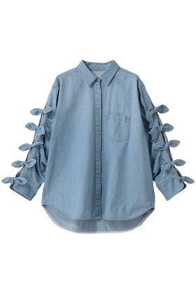 【フォルフォルモ/FORFORMO】のRibbon Sleeve Denim Shirt 人気、トレンドファッション・服の通販 founy(ファニー) ファッション Fashion レディースファッション Fashion for Women トップス・カットソー Cut & Sew Tops シャツ・ブラウス・オフィスカジュアル Elegant Blouses & Button-Ups おすすめ Recommended / Our Picks ジャケット Jacket, Outerwear スリーブ Sleeve, Long Sleeve / Short Sleeve テーパード Tapered, Tapered Pants デニム Denim, Jeans Material フェミニン Feminine, Girly ロング Long, Long-Length ワーク Workwear, Utility Style 春 Spring |ID:prp329100004912011