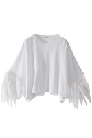 【アユーシ/AAYUSHI】のフェザーフリルカットソー 人気、トレンドファッション・服の通販 founy(ファニー) ファッション Fashion レディースファッション Fashion for Women トップス・カットソー Cut & Sew Tops シャツ・ブラウス・オフィスカジュアル Elegant Blouses & Button-Ups ロングTシャツ・Tシャツ Longline T-Shirts & Tees カットソー・ベーシックTシャツ Cut-and-Sewn Tops / Stretch Tees & Basics インド Indian Textile カットソー Cut and Sewn Top ショルダー Shoulder, Shoulder Strap ショート Short, Short Length シンプル Simple, Minimal スラックス Slacks, Dress Pants スリーブ Sleeve, Long Sleeve / Short Sleeve デニム Denim, Jeans Material ドロップ Drop Shoulder, Dropped Style バランス Balance, Style Balance フェザー Feather, Feather Detail フリル Frill, Ruffle ボックス Boxy, Box Shape おすすめ Recommended / Our Picks |ID:prp329100004912094
