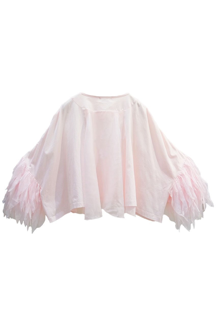 【アユーシ/AAYUSHI】のフェザーフリルカットソー 人気、トレンドファッション・服の通販 founy(ファニー) 　ファッション　Fashion　レディースファッション　Fashion for Women　トップス・カットソー　Cut & Sew Tops　シャツ・ブラウス・オフィスカジュアル　Elegant Blouses & Button-Ups　ロングTシャツ・Tシャツ　Longline T-Shirts & Tees　カットソー・ベーシックTシャツ　Cut-and-Sewn Tops / Stretch Tees & Basics　インド　Indian Textile　カットソー　Cut and Sewn Top　ショルダー　Shoulder, Shoulder Strap　ショート　Short, Short Length　シンプル　Simple, Minimal　スラックス　Slacks, Dress Pants　スリーブ　Sleeve, Long Sleeve / Short Sleeve　デニム　Denim, Jeans Material　ドロップ　Drop Shoulder, Dropped Style　バランス　Balance, Style Balance　フェザー　Feather, Feather Detail　フリル　Frill, Ruffle　ボックス　Boxy, Box Shape　おすすめ　Recommended / Our Picks　other-2|ID: prp329100004912094 ipo3291000000036810001