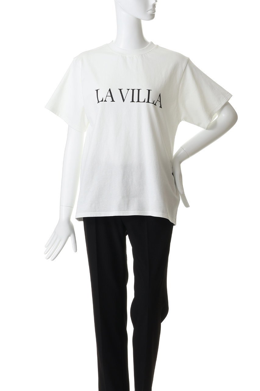 【ガリャルダガランテ/GALLARDAGALANTE】の【La villa】ロゴTシャツ 人気、トレンドファッション・服の通販 founy(ファニー) 　ファッション　Fashion　レディースファッション　Fashion for Women　トップス・カットソー　Cut & Sew Tops　シャツ・ブラウス・オフィスカジュアル　Elegant Blouses & Button-Ups　ロングTシャツ・Tシャツ　Longline T-Shirts & Tees　カットソー・ベーシックTシャツ　Cut-and-Sewn Tops / Stretch Tees & Basics　ショート　Short, Short Length　スリーブ　Sleeve, Long Sleeve / Short Sleeve　リラックス　Relax, Relaxed Fit　other-2|ID: prp329100004912103 ipo3291000000036810084