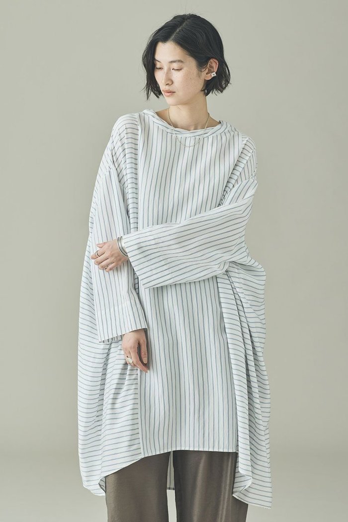 【カレンソロジー/Curensology】の〈C.S.G〉ストライプフルイドブラウス インテリア・キッズ・メンズ・レディースファッション・服の通販 founy(ファニー) https://founy.com/ ファッション Fashion レディースファッション Fashion for Women トップス・カットソー Cut & Sew Tops シャツ・ブラウス・オフィスカジュアル Elegant Blouses & Button-Ups ストライプ Stripe, Striped Pattern スリーブ Sleeve, Long Sleeve / Short Sleeve ドレープ Drape, Draping Fabric フランス France, French ボトム Bottoms, Lower Wear ボーダー Border, Stripe ミックス Mix, Mixed Style 無地 Plain, Solid Color ロング Long, Long-Length おすすめ Recommended / Our Picks 夏 Summer |ID: prp329100004912182 ipo3291000000036810830