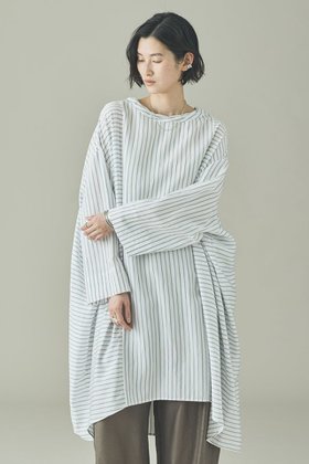 【カレンソロジー/Curensology】の〈C.S.G〉ストライプフルイドブラウス 人気、トレンドファッション・服の通販 founy(ファニー) ファッション Fashion レディースファッション Fashion for Women トップス・カットソー Cut & Sew Tops シャツ・ブラウス・オフィスカジュアル Elegant Blouses & Button-Ups ストライプ Stripe, Striped Pattern スリーブ Sleeve, Long Sleeve / Short Sleeve ドレープ Drape, Draping Fabric フランス France, French ボトム Bottoms, Lower Wear ボーダー Border, Stripe ミックス Mix, Mixed Style 無地 Plain, Solid Color ロング Long, Long-Length おすすめ Recommended / Our Picks 夏 Summer 新作・新入荷 New Arrivals / New In |ID:prp329100004912182