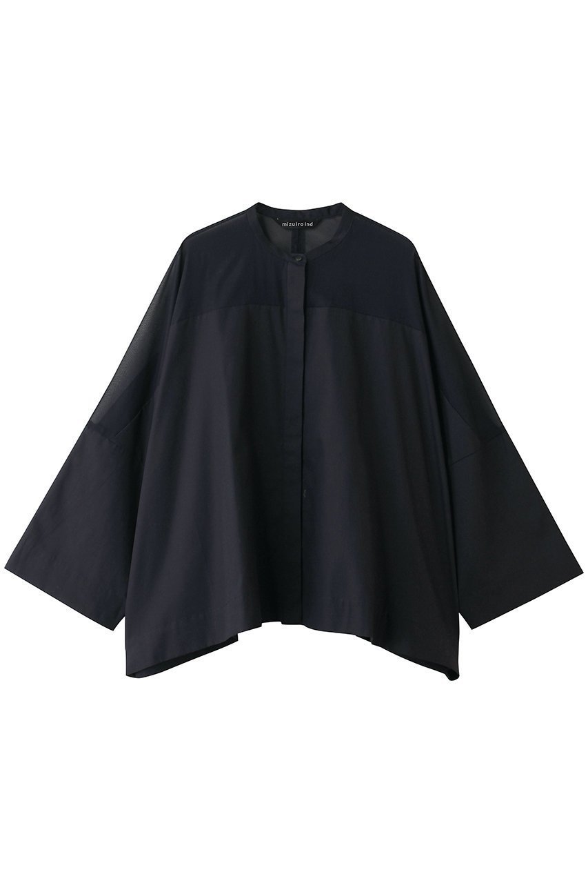 【ミズイロ インド/mizuiro ind】のsheer shoulder stand collar wide shirt シャツ インテリア・キッズ・メンズ・レディースファッション・服の通販 founy(ファニー) ファッション Fashion レディースファッション Fashion for Women トップス・カットソー Cut & Sew Tops シャツ・ブラウス・オフィスカジュアル Elegant Blouses & Button-Ups シアー Sheer, See-Through スリーブ Sleeve, Long Sleeve / Short Sleeve パーティ Party, Party Style ポンチョ Poncho, Cape Style ヨーク Yoke, Yoke Design ロング Long, Long-Length 新作・新入荷 New Arrivals / New In 長袖 Long Sleeve, Full Sleeve navy|ID: prp329100004912210 ipo3291000000036811046