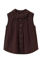 【ランバン オン ブルー/LANVIN en Bleu】のトリアセローンノースリフリルブラウス ボルドー|ID:prp329100004912214