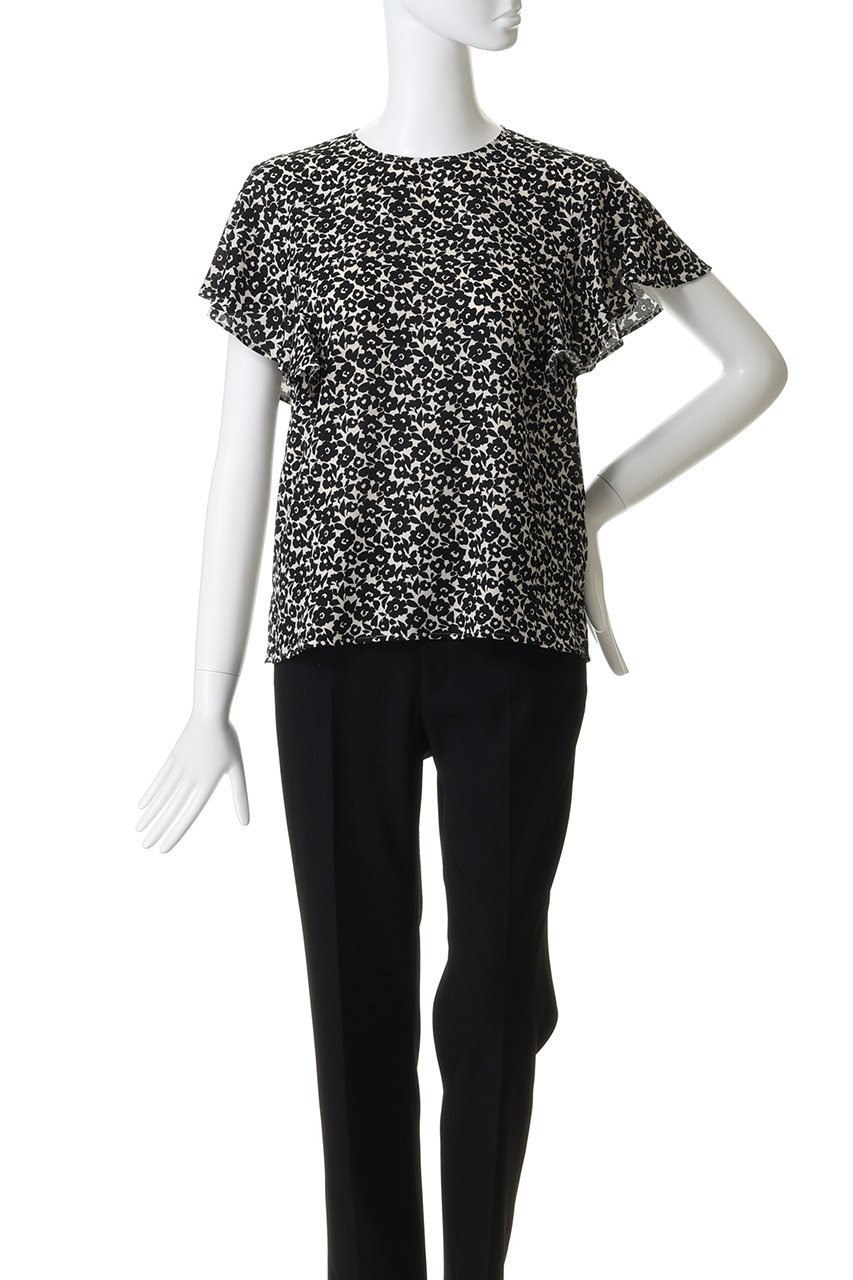 【ティアラ/Tiara】のPansyプリントフリルブラウス 人気、トレンドファッション・服の通販 founy(ファニー) ファッション Fashion レディースファッション Fashion for Women トップス・カットソー Cut & Sew Tops シャツ・ブラウス・オフィスカジュアル Elegant Blouses & Button-Ups ショート Short, Short Length スリーブ Sleeve, Long Sleeve / Short Sleeve デニム Denim, Jeans Material フラワー Flower, Floral フレア Flare, Flared プリント Print, Printed Pattern モチーフ Motif, Design Theme モノトーン Monotone, Black and White 新作・新入荷 New Arrivals / New In other-2|ID: prp329100004912230 ipo3291000000036811190