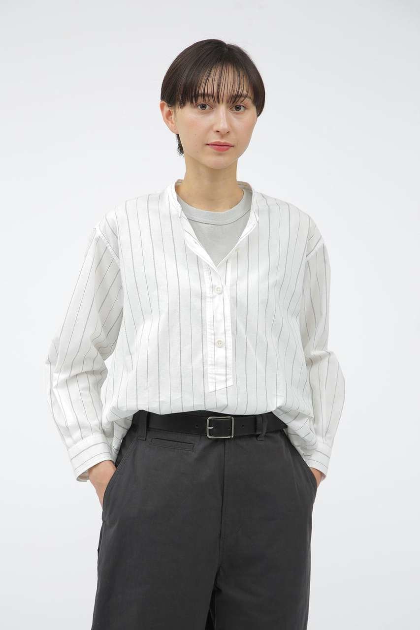 【マーガレットハウエル/MARGARET HOWELL】のGRAPHIC COTTON STRIPE インテリア・キッズ・メンズ・レディースファッション・服の通販 founy(ファニー) ファッション Fashion レディースファッション Fashion for Women トップス・カットソー Cut & Sew Tops シャツ・ブラウス・オフィスカジュアル Elegant Blouses & Button-Ups ロングTシャツ・Tシャツ Longline T-Shirts & Tees カットソー・ベーシックTシャツ Cut-and-Sewn Tops / Stretch Tees & Basics ストライプ Stripe, Striped Pattern スリーブ Sleeve, Long Sleeve / Short Sleeve フロント Front, Front Design リラックス Relax, Relaxed Fit ロング Long, Long-Length エレガント 上品 Elegant ホワイト|ID: prp329100004912259 ipo3291000000036811417