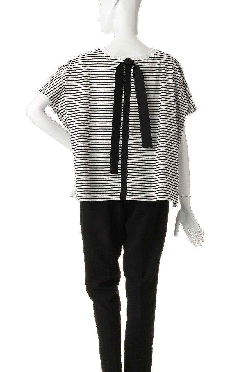 【ティアラ/Tiara】のバックリボンTシャツ 人気、トレンドファッション・服の通販 founy(ファニー) 　ファッション　Fashion　レディースファッション　Fashion for Women　トップス・カットソー　Cut & Sew Tops　シャツ・ブラウス・オフィスカジュアル　Elegant Blouses & Button-Ups　ロングTシャツ・Tシャツ　Longline T-Shirts & Tees　カットソー・ベーシックTシャツ　Cut-and-Sewn Tops / Stretch Tees & Basics　ショート　Short, Short Length　シンプル　Simple, Minimal　スリーブ　Sleeve, Long Sleeve / Short Sleeve　フレンチ　French, French Style　フロント　Front, Front Design　リボン　Ribbon, Bow　新作・新入荷　New Arrivals / New In　other-4|ID: prp329100004914022 ipo3291000000036824313
