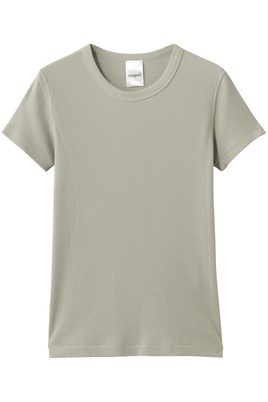 【ラスパイユ/raspail】のコットン リブクルーネック プルオーバー インテリア・キッズ・メンズ・レディースファッション・服の通販 founy(ファニー) 　ファッション　Fashion　レディースファッション　Fashion for Women　トップス・カットソー　Cut & Sew Tops　シャツ・ブラウス・オフィスカジュアル　Elegant Blouses & Button-Ups　ロングTシャツ・Tシャツ　Longline T-Shirts & Tees　カジュアルプルオーバー・ニットトップス　Pullovers & Knit Tops / Casual Pullovers　カットソー・ベーシックTシャツ　Cut-and-Sewn Tops / Stretch Tees & Basics　ショート　Short, Short Length　スリーブ　Sleeve, Long Sleeve / Short Sleeve　テレコ　Ribbed, Rib Stitch　定番　Standard, Basic Item　新作・新入荷　New Arrivals / New In　セージグリーン|ID: prp329100004914038 ipo3291000000036824433