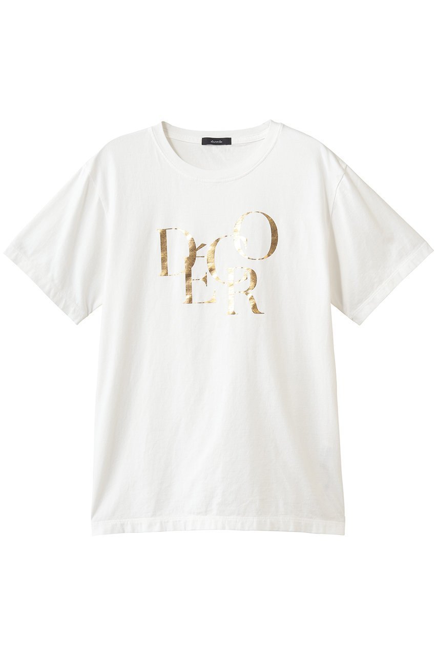 【アルアバイル/allureville】のDECOR箔ロゴT 人気、トレンドファッション・服の通販 founy(ファニー) 　ファッション　Fashion　レディースファッション　Fashion for Women　トップス・カットソー　Cut & Sew Tops　シャツ・ブラウス・オフィスカジュアル　Elegant Blouses & Button-Ups　ロングTシャツ・Tシャツ　Longline T-Shirts & Tees　カットソー・ベーシックTシャツ　Cut-and-Sewn Tops / Stretch Tees & Basics　おすすめ　Recommended / Our Picks　インナー　Innerwear　ショート　Short, Short Length　ジャケット　Jacket, Outerwear　スタイリッシュ　Stylish, Fashionable　スタンダード　Standard, Basic　スリーブ　Sleeve, Long Sleeve / Short Sleeve　ハーフ　Half, Half-Length　フロント　Front, Front Design　プリント　Print, Printed Pattern　 other-1|ID: prp329100004914046 ipo3291000000036824489