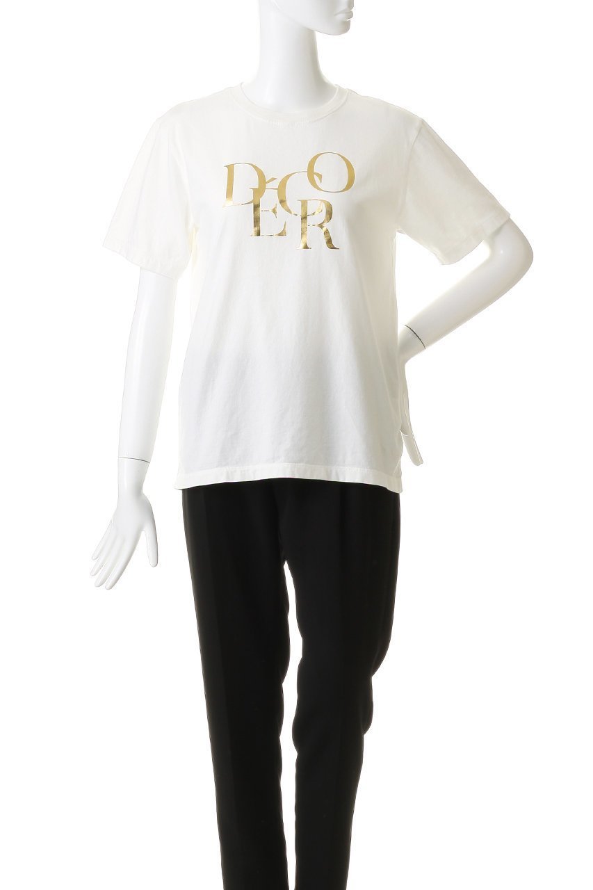 【アルアバイル/allureville】のDECOR箔ロゴT 人気、トレンドファッション・服の通販 founy(ファニー) 　ファッション　Fashion　レディースファッション　Fashion for Women　トップス・カットソー　Cut & Sew Tops　シャツ・ブラウス・オフィスカジュアル　Elegant Blouses & Button-Ups　ロングTシャツ・Tシャツ　Longline T-Shirts & Tees　カットソー・ベーシックTシャツ　Cut-and-Sewn Tops / Stretch Tees & Basics　おすすめ　Recommended / Our Picks　インナー　Innerwear　ショート　Short, Short Length　ジャケット　Jacket, Outerwear　スタイリッシュ　Stylish, Fashionable　スタンダード　Standard, Basic　スリーブ　Sleeve, Long Sleeve / Short Sleeve　ハーフ　Half, Half-Length　フロント　Front, Front Design　プリント　Print, Printed Pattern　other-2|ID: prp329100004914046 ipo3291000000036824495