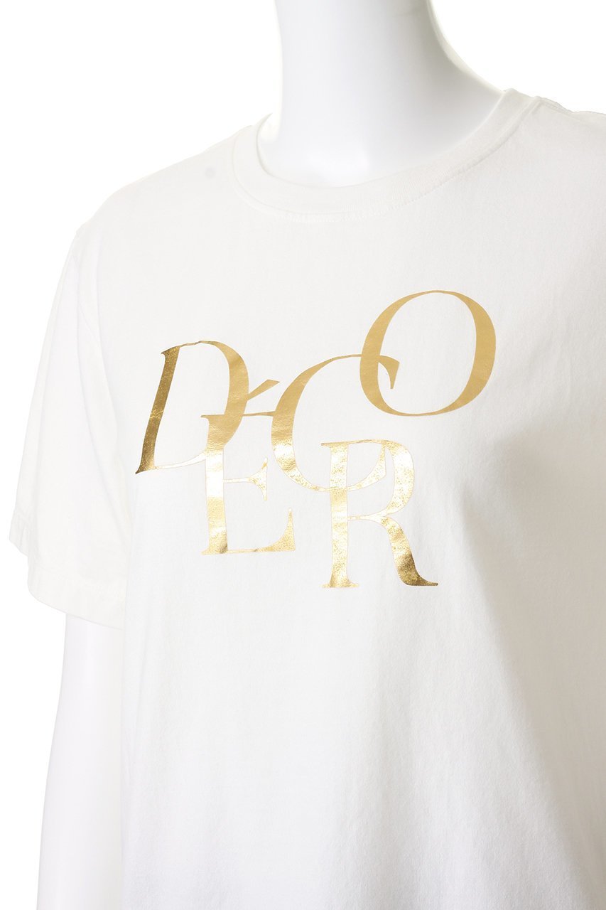 【アルアバイル/allureville】のDECOR箔ロゴT 人気、トレンドファッション・服の通販 founy(ファニー) 　ファッション　Fashion　レディースファッション　Fashion for Women　トップス・カットソー　Cut & Sew Tops　シャツ・ブラウス・オフィスカジュアル　Elegant Blouses & Button-Ups　ロングTシャツ・Tシャツ　Longline T-Shirts & Tees　カットソー・ベーシックTシャツ　Cut-and-Sewn Tops / Stretch Tees & Basics　おすすめ　Recommended / Our Picks　インナー　Innerwear　ショート　Short, Short Length　ジャケット　Jacket, Outerwear　スタイリッシュ　Stylish, Fashionable　スタンダード　Standard, Basic　スリーブ　Sleeve, Long Sleeve / Short Sleeve　ハーフ　Half, Half-Length　フロント　Front, Front Design　プリント　Print, Printed Pattern　other-5|ID: prp329100004914046 ipo3291000000036824500