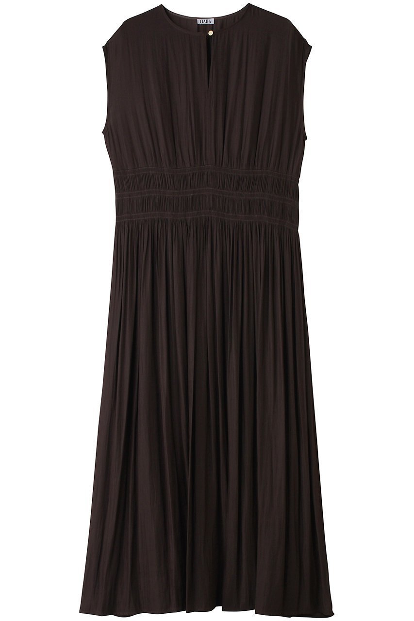 【ティアラ/Tiara】のシャーリングワンピース インテリア・キッズ・メンズ・レディースファッション・服の通販 founy(ファニー) 　ファッション　Fashion　レディースファッション　Fashion for Women　ワンピース　Dresses　チュニック　Tunic Tops & Dresses　シャーリング　Shirring, Ruched　チュニック　Tunic, Long Top　パーティ　Party, Party Style　フレア　Flare, Flared　ロング　Long, Long-Length　エレガント 上品　Elegant　新作・新入荷　New Arrivals / New In　キャメル|ID: prp329100004914047 ipo3291000000036824506